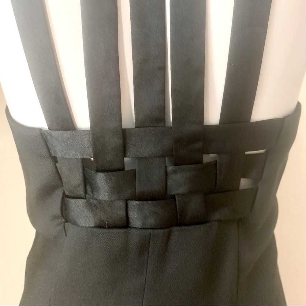 DONNA RICCO Strappy Crepe Little Black Dress Cocktail Party - Picture 6 of 14